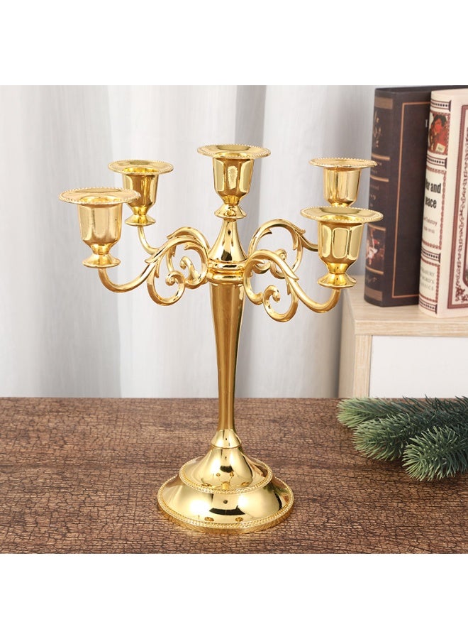 MarlaMall 5-Arm Candlestick,Metal Candelabra,10.8 Inch Tall Candle Stand-Classical&Elegant-Candle Holder for Wedding,Party or Home Decoration  - Image 4
