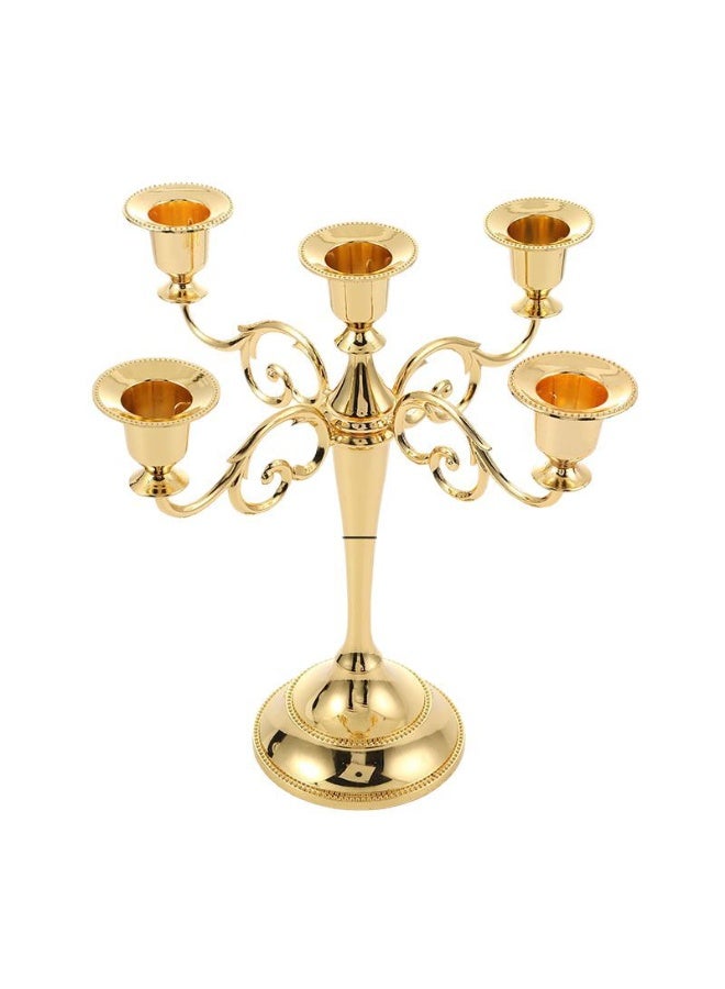 MarlaMall 5-Arm Candlestick,Metal Candelabra,10.8 Inch Tall Candle Stand-Classical&Elegant-Candle Holder for Wedding,Party or Home Decoration  - Image 1
