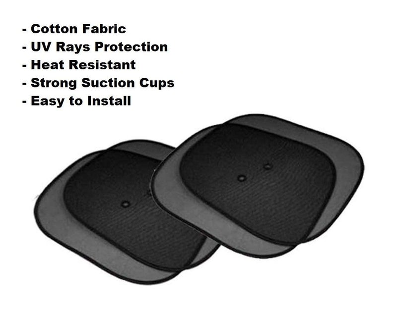 Auto Hub Cotton Car Window Sun Shade for Side Windows, Car Sunshade (2pc, Black Sunshade for Car) - Image 4