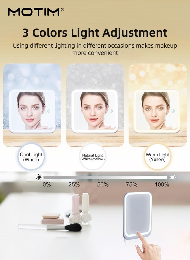 Motim Makeup Bag Beauty Case with LED Mirror, Adjustable Brightness LED Cosmetic Bag Makeup Travel Case with Dividers for Nail Tools Toiletry Jewelry Makeup Brushes - Image 2