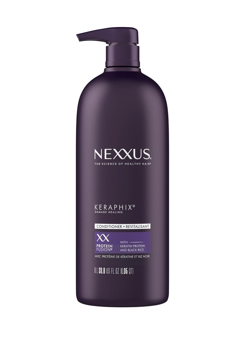 Nexxus Keraphix ProteinFusion Conditioner with Keratin Protein and Black Rice Conditioner for Damaged Hair 33.8 oz - Image 1