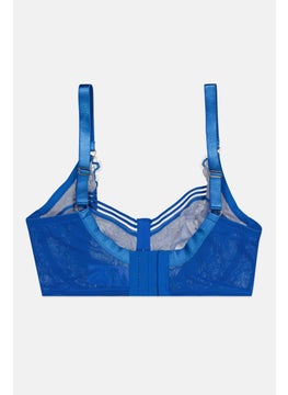 Figleaves Women Textured Non Padded Bra, Blue  - Image 2