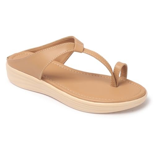 ZaySoo Womens Stylish Flat Sandals (Beige, UK Footwear Size System, Adult, Women, Numeric, Medium, 6) - Image 5