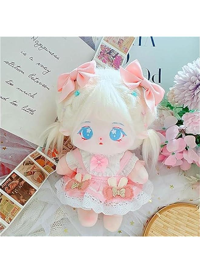 20cm Plush Doll Clothes Pink Headwear Shirt Skirt 8in Soft Stuffed Plush Toy Dress Up  - Image 2