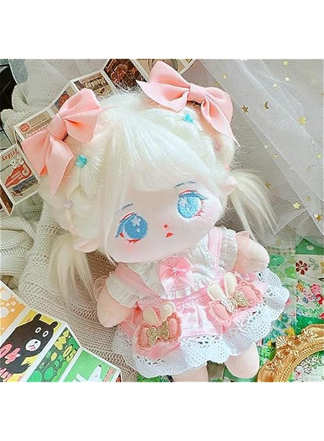 20cm Plush Doll Clothes Pink Headwear Shirt Skirt 8in Soft Stuffed Plush Toy Dress Up  - Image 3