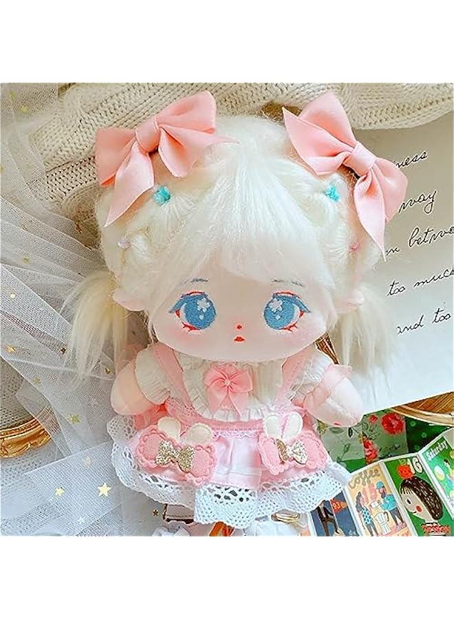 20cm Plush Doll Clothes Pink Headwear Shirt Skirt 8in Soft Stuffed Plush Toy Dress Up  - Image 4
