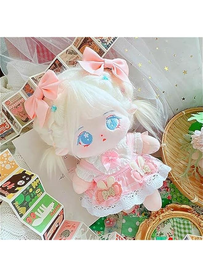20cm Plush Doll Clothes Pink Headwear Shirt Skirt 8in Soft Stuffed Plush Toy Dress Up  - Image 5