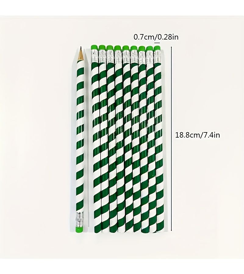 40 Pack Red and Green Striped HB Pencils with Erasers for Sketching Writing Drawing - Image 2