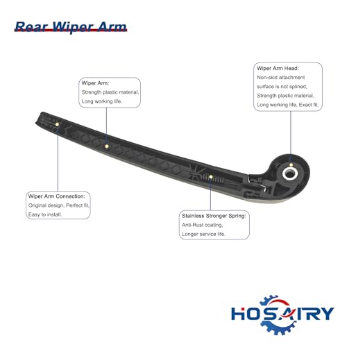 HOSAIRY Rear Wiper Arm Blade Set for Porsche Cayenne 2011-2017 Rear Windshield Wiper Arm Blade Assembly 95862804000 - Image 3