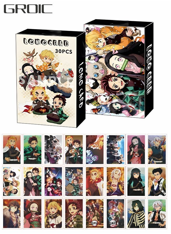 GROIC - 30Pcs Demon Slayer Cards,The Real Thing Demon Slayer Character Cards,Collectable Playing Cards,Rare Collection Card - Image 1