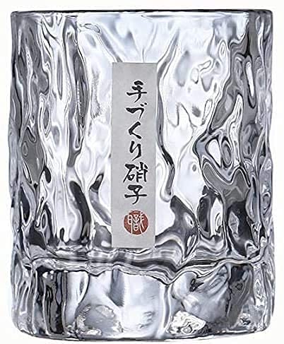 GREUS Whiskey Glass Mountain Crystal Wedge Glass Japanese Old Fashioned Tasting Tumblers Cocktail Wine Drinking Glasses Set of 1 Funny Unique Gift Box for Dad Men 8 OZ Cylinder Shape with Round Mouth