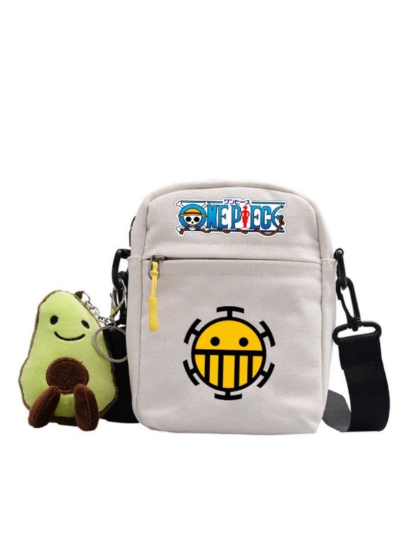 KUYING Anime One Piece Lufei Skew Straddle Bag Small Square Bag One Shoulder Backpack 