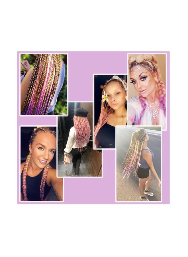 BACANA Ombre Braiding Hair 3pcs (Black/Grey Blue/Silver Grey) Jumbo Braid in Hair Extension Ombre Colors For Box Braid Crochet Braids Hair 24Inches - Image 5