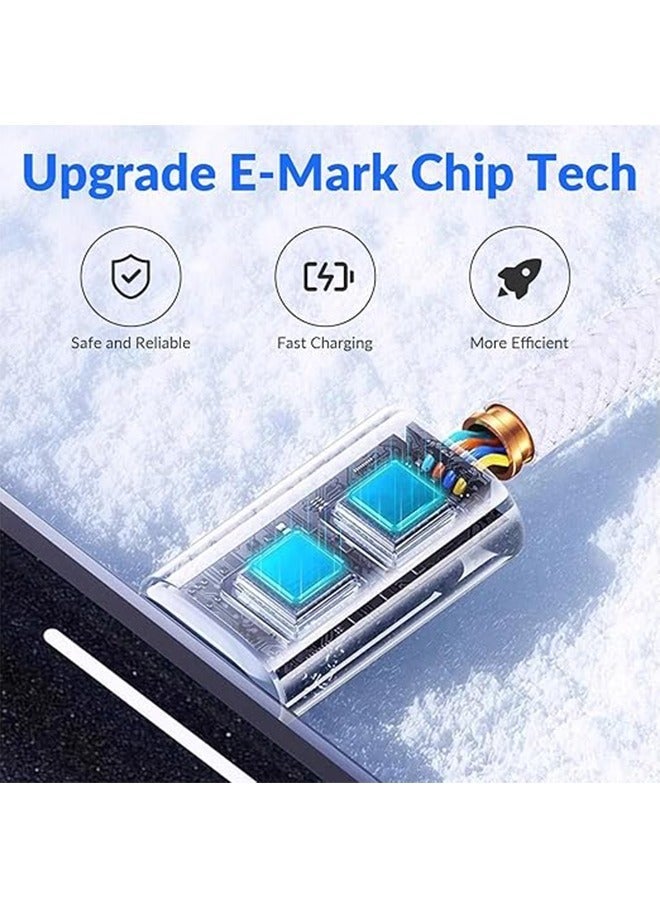 أكس سبرينج كابل شحن 60W USB C إلى C المنسوجة ، 1M نوع سريع C إلى C الحبل الشاحن لـ iPhone 15/16 ، 15/16 Pro ، 15/16 Plus ، 15/16 Pro Max , لـ MacBook Pro / Air , لـ iPad Air 4/5 ، ميني 6 / Pro12.9in/11in , سامسونج غالاكسي - Image 5
