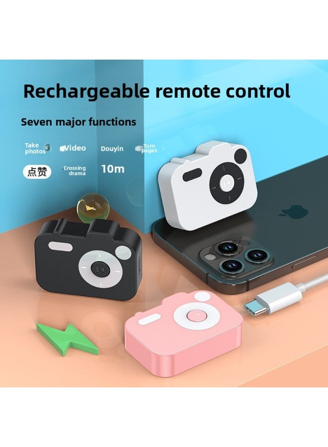 Loquat Charging TikTok Remote Control Multi-function Bluetooth Selfie Device Mobile Phone Camera Live Video Fast Hand Controller-Color:Black TikTok Remote Control (charging)  - Image 2