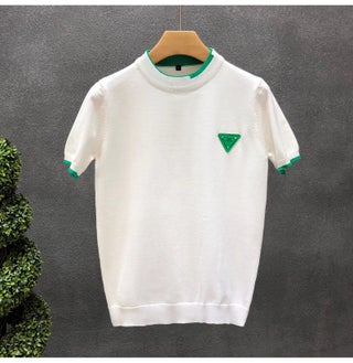 Stylish White Knit Tee Summer Slim Mens T-Shirt White - pzsku/Z2238142B6160F3B35DABZ/45/1746219663/855e143b-1f5e-450a-8904-ddbb6d865b9a