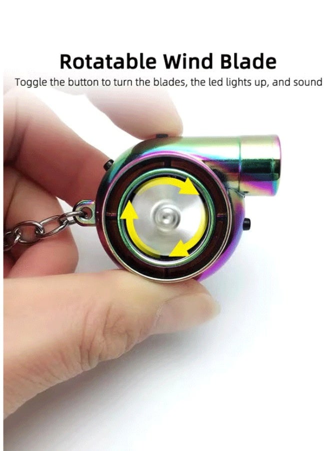 DAEVO LED Turbo Keychain, Unique Shape, Sound and LED Light, Battery Powered, Metal Electric Electronic Car Flashlight Keychain Pendant for Car Key, Car Decorations Perfect Gifts - Image 3