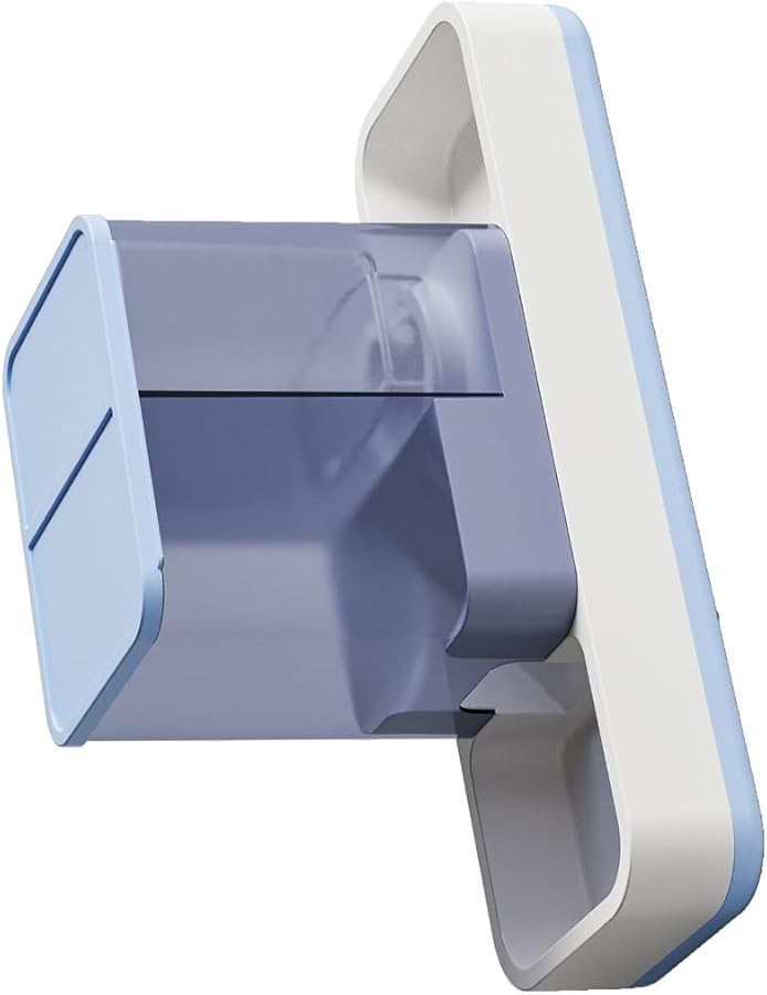 موزع طعام الحيوانات الأليفة الأزرق التلقائي مع طبق مزدوج وموزع ماء مدمج بتصميم مضاد للانزلاق - Image 1