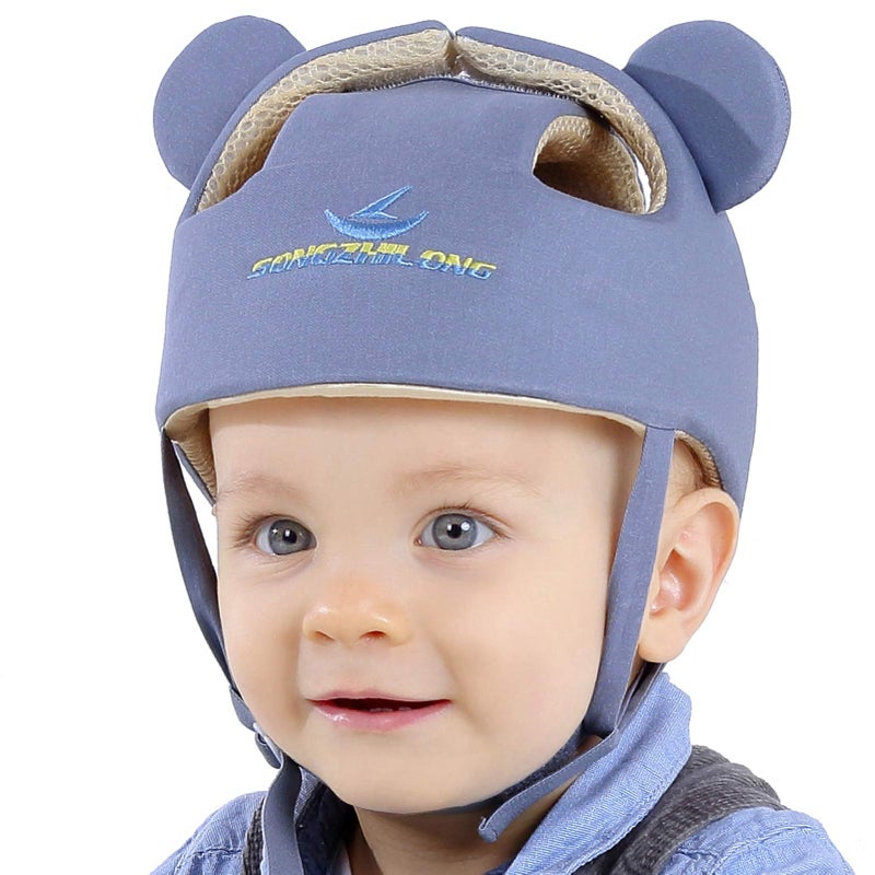 Ocanoiy Ocanoiy Baby Infant Toddler Helmet Safety Headguard Head Protective Cushion Children Adjustable Safety Helmet Hat Harnesses Cap Kid Child Crawl Walk Playing Grey 