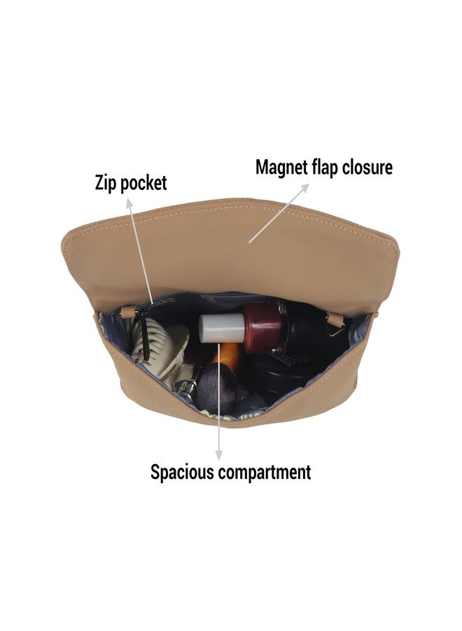 Mochi Women Beige Faux Leather Casual Sling Bag with Unique Arm Loop Handle (66-442) - Image 5