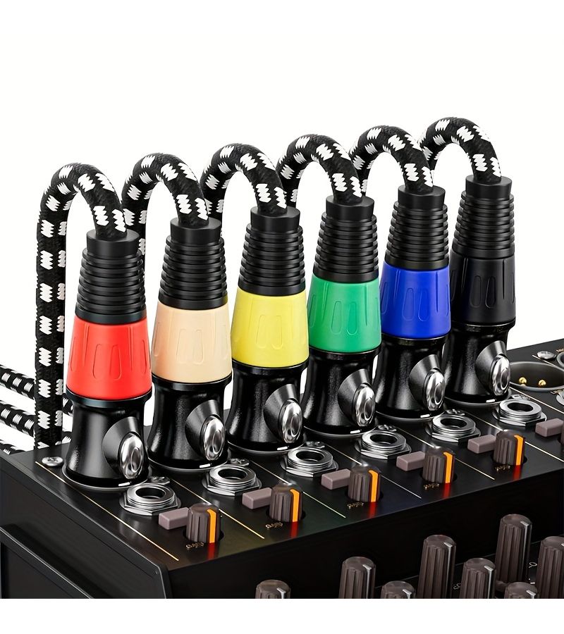 4 قطع من كابلات الميكروفون من ذكر XLR إلى أنثى بطول 25 قدماً، مطلية بالذهب الخالي من الضوضاء - Image 1