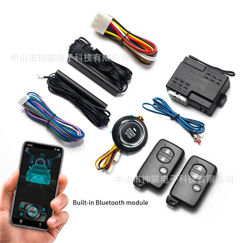 Shenqi Automobile Universal Mobile Phone Bluetooth Control Car One-Click Start Keyless Access Remote Start One-Way Anti-Theft Device - Image 1