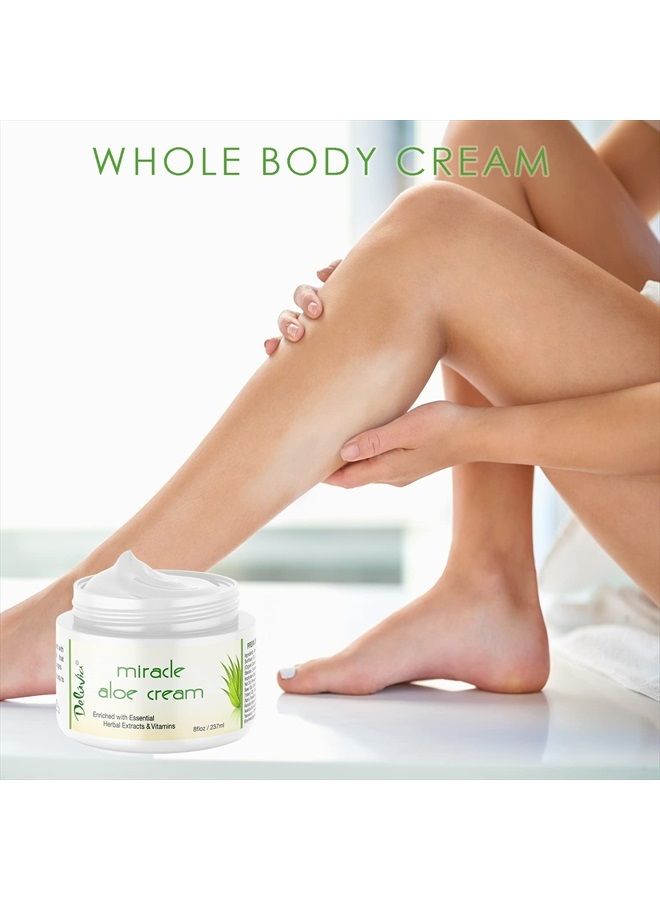 DELÚVIA Deluvia Miracle Aloe Lotion, Aloe Vera Cream, Aloe Vera Moisturizer for Face and Body, Aloe Soothing Sun Cream, Aloe Vera Lotion, Aloe Cream and Face Moisturizer, Aloe Vera and Vitamin E Lotion - 2 Pa  - Image 5