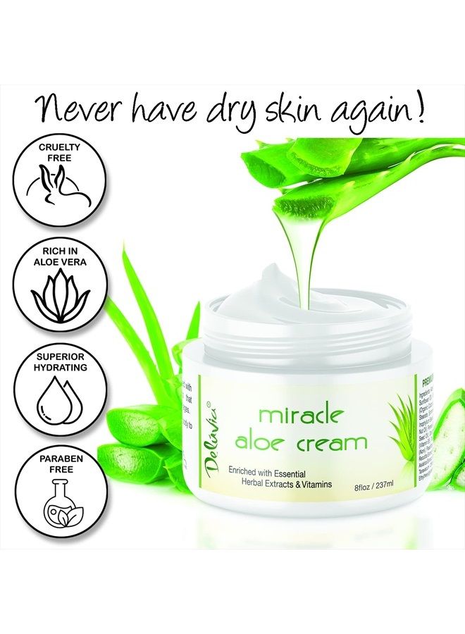 DELÚVIA Deluvia Miracle Aloe Lotion, Aloe Vera Cream, Aloe Vera Moisturizer for Face and Body, Aloe Soothing Sun Cream, Aloe Vera Lotion, Aloe Cream and Face Moisturizer, Aloe Vera and Vitamin E Lotion - 2 Pa  - Image 2