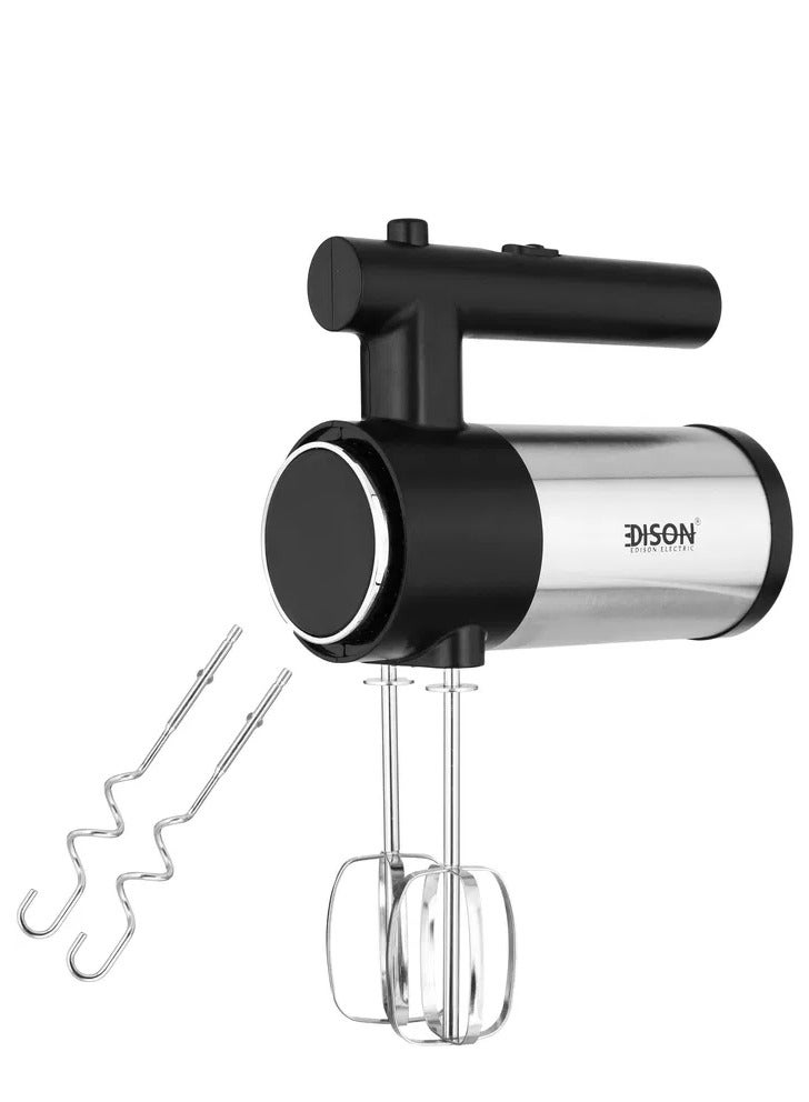 اديسون مضرب بيض إديسون، 400 واط، 5 سرعات، استيل، HM1240 - أسود فضي - Image 3