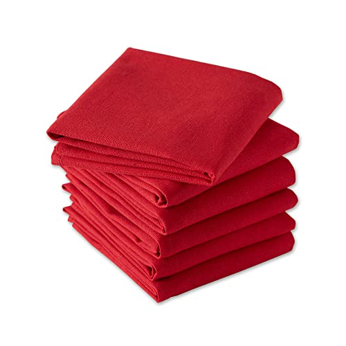 DII مجموعة مناشف الصحون الأساسية من DII، قطن مسطح منسوج، مجموعة صغيرة، 18x28، أحمر تانغو، 6 قطع - Image 2