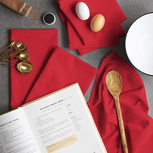 DII مجموعة مناشف الصحون الأساسية من DII، قطن مسطح منسوج، مجموعة صغيرة، 18x28، أحمر تانغو، 6 قطع - Image 5