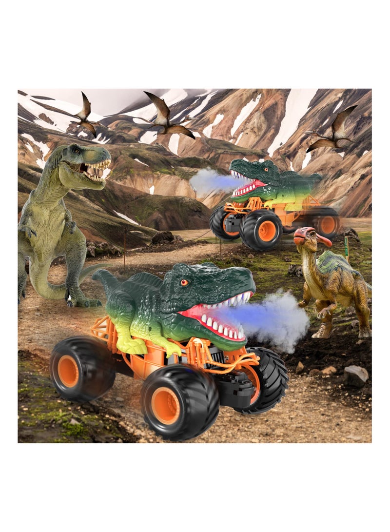 Loquat 2.4GHz Remote Control Dinosaur Car RC Dino Toys with Light Sound Spray Indoor Outdoor All Terrain Electric RC Car Toys Birthday Gifts for 3 to 12 Boys Kids - Image 4