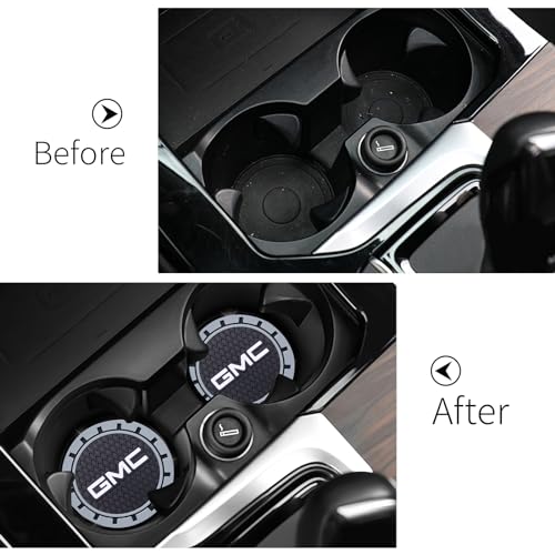 TACOMA Car Cup Holder Coaster for GMC Sierra Denali Canyon Terrain Yukon Jimmy Acadia Recessed Silicone Cupholder Coaster Interior Accessories 2.75IN 2Pack 04 - Image 4