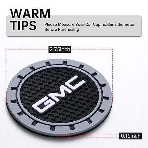 TACOMA Car Cup Holder Coaster for GMC Sierra Denali Canyon Terrain Yukon Jimmy Acadia Recessed Silicone Cupholder Coaster Interior Accessories 2.75IN 2Pack 04 - Image 5
