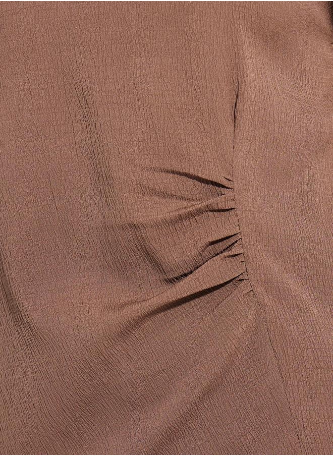 Styli - Side Ruched Cap Sleeves Top & Straight Leg Pants Co-Ords - Image 1
