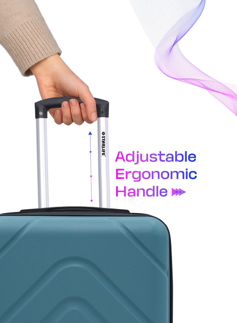 STARLIFE 3 Piece ABS Hard side Trolley Luggage Set Spinner Wheels with Number Lock - Image 4