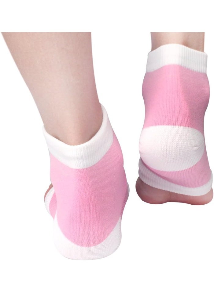 Moisturizing Gel Heel Socks for Men and Women - Open Toe Soft Silicon Sock for Dry Cracked Feet and Pain Relief (Pink, 1 Pair) - Image 3