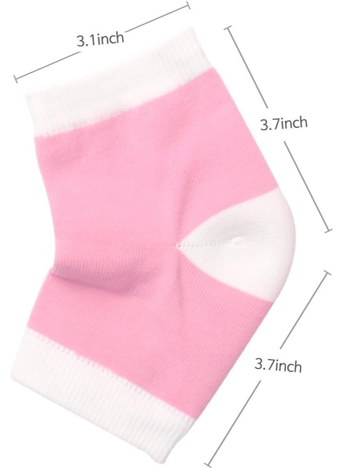 Moisturizing Gel Heel Socks for Men and Women - Open Toe Soft Silicon Sock for Dry Cracked Feet and Pain Relief (Pink, 1 Pair) - Image 2