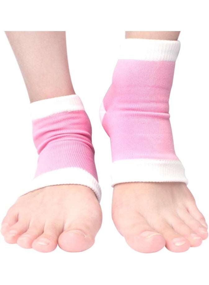 Moisturizing Gel Heel Socks for Men and Women - Open Toe Soft Silicon Sock for Dry Cracked Feet and Pain Relief (Pink, 1 Pair) - Image 4