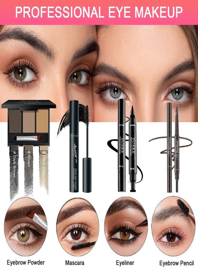 SHELAKIN All in One Makeup Kit, Makeup Kit for Women Full Kit, Travel Make Up Gift Set for Women, Teens & Girls, Includes Eyeshadow Lipstick Eyeliner Eyebrow Pencil Brush Set, Beginners and Professionals Alike - Image 5