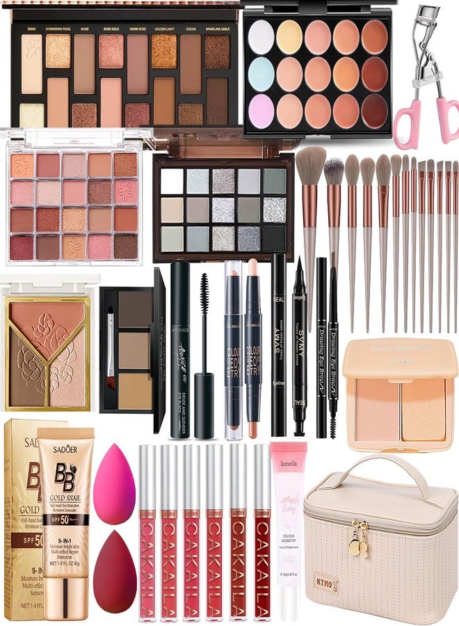 SHELAKIN All in One Makeup Kit, Makeup Kit for Women Full Kit, Travel Make Up Gift Set for Women, Teens & Girls, Includes Eyeshadow Lipstick Eyeliner Eyebrow Pencil Brush Set, Beginners and Professionals Alike - Image 1