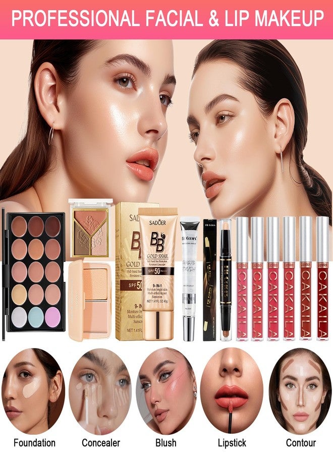 SHELAKIN All in One Makeup Kit, Makeup Kit for Women Full Kit, Travel Make Up Gift Set for Women, Teens & Girls, Includes Eyeshadow Lipstick Eyeliner Eyebrow Pencil Brush Set, Beginners and Professionals Alike - Image 3