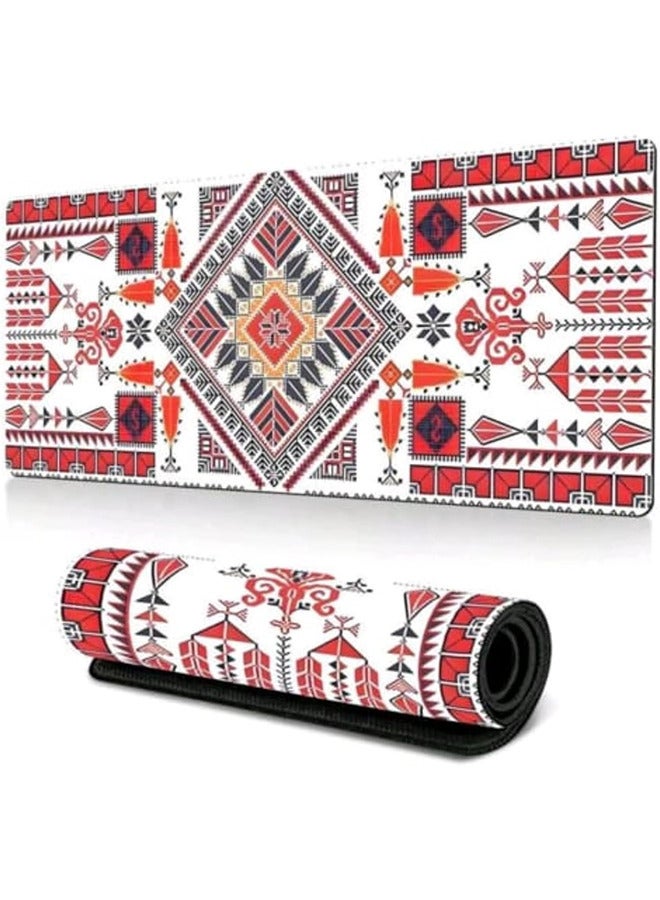 Geometric Pattern Extended Mouse Pad XL, 80 x 30 cm, Anti-Slip Rubber Base, Stitched edges, Suitable for Gaming, Desktop, Office use - Image 1