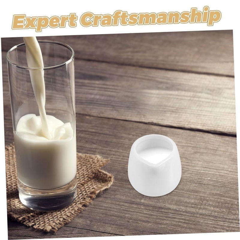 Small Ceramic Milk Creamer Jug Set 6 Pieces 50ml Porcelain Sauce Dispenser - Image 4