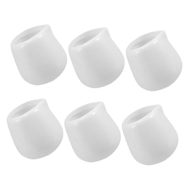 Small Ceramic Milk Creamer Jug Set 6 Pieces 50ml Porcelain Sauce Dispenser - Image 2