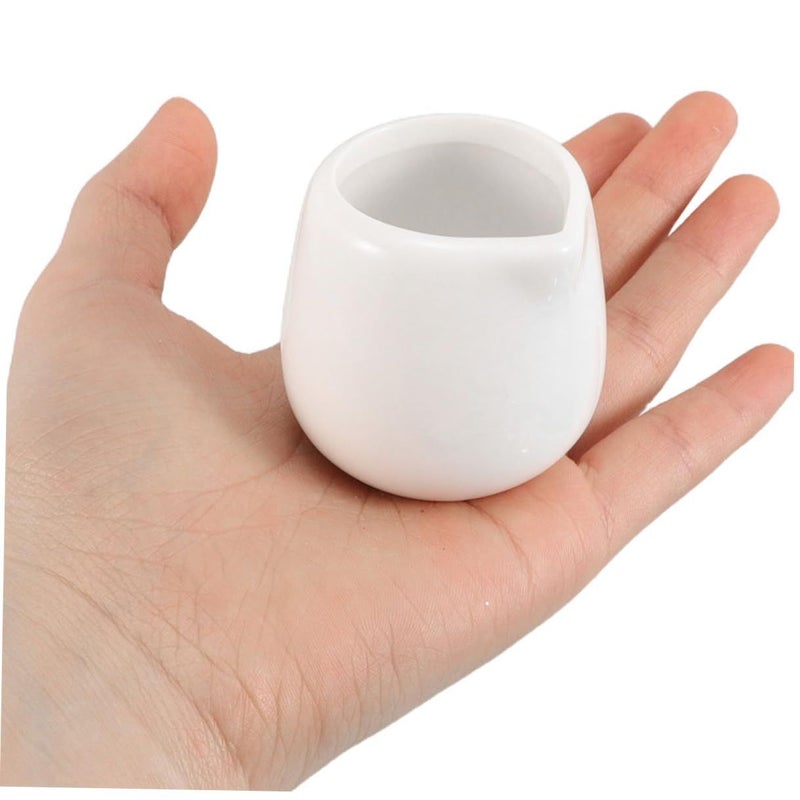 Small Ceramic Milk Creamer Jug Set 6 Pieces 50ml Porcelain Sauce Dispenser - Image 5
