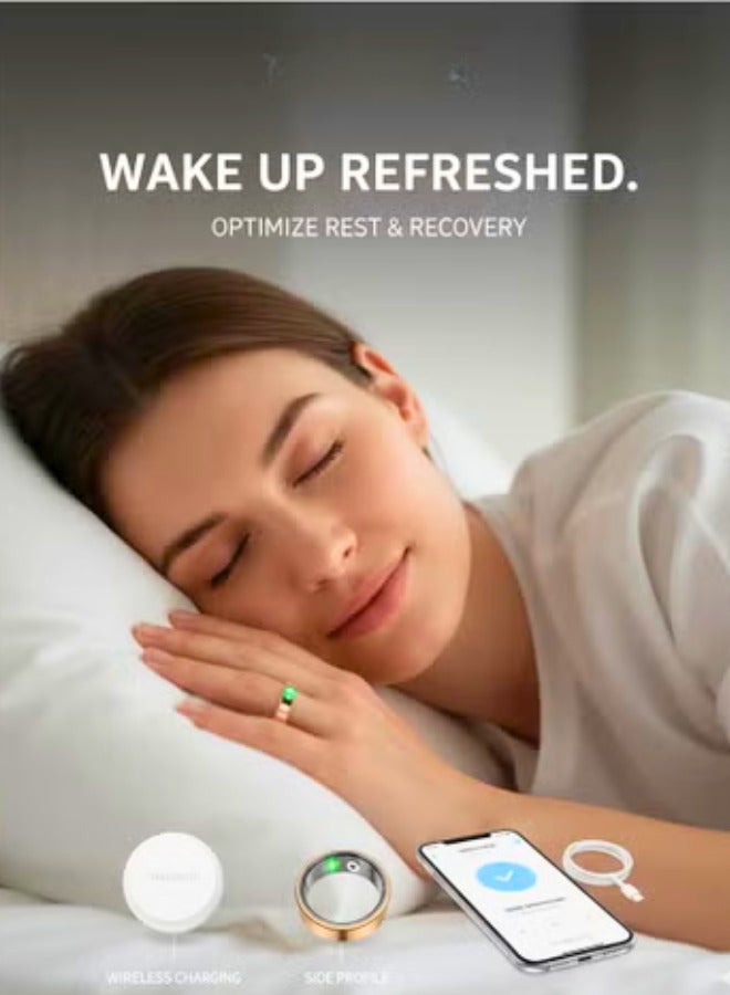 Smart Ring Health Tracker Sleep Management and Magnetic Charging with App Integration + Qring for Fitness, Daily Health Monitoring, and Real-Time Tracking - Image 3