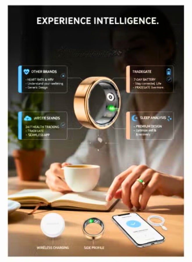 Smart Ring Health Tracker Sleep Management and Magnetic Charging with App Integration + Qring for Fitness, Daily Health Monitoring, and Real-Time Tracking - Image 4