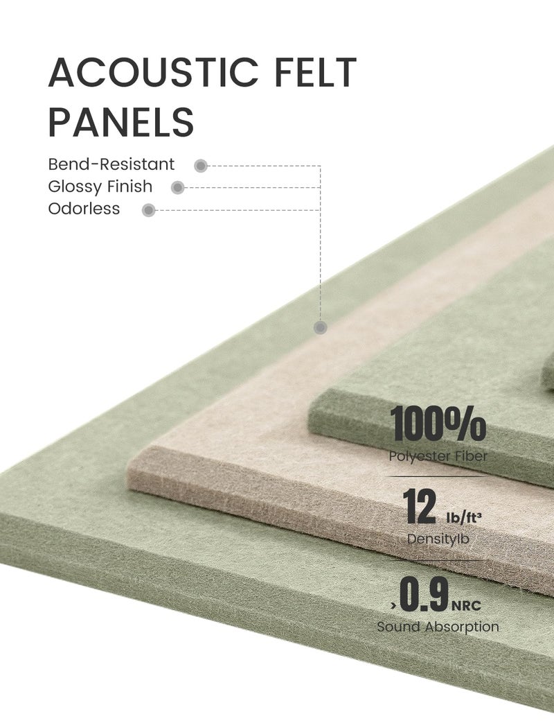Fluxynara Large Felt Bulletin Board 48" x 36" Cork Board Alternative-12 Pack with 70 Safe Removable Adhesive Tabs, Felt Boards for Walls Bulletin Boards for Home Office Classroom Pin Board-Oatmeal & Sage - Image 4