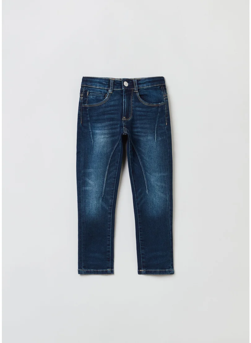 او في اس Ovs Five-Pocket Jeans With Fading